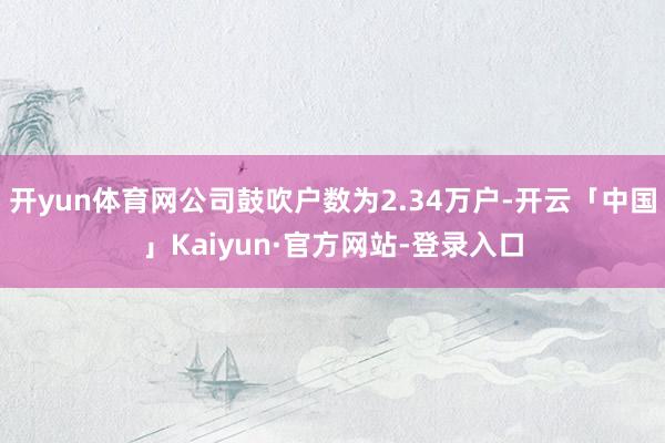 开yun体育网公司鼓吹户数为2.34万户-开云「中国」Kaiyun·官方网站-登录入口