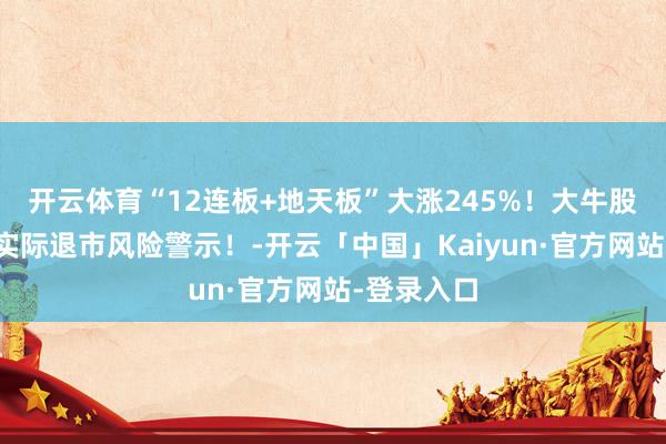 开云体育“12连板+地天板”大涨245%！大牛股：可能被实际退市风险警示！-开云「中国」Kaiyun·官方网站-登录入口