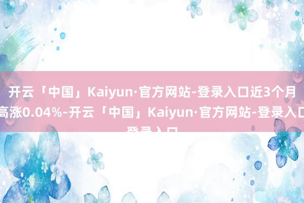 开云「中国」Kaiyun·官方网站-登录入口近3个月高涨0.04%-开云「中国」Kaiyun·官方网站-登录入口