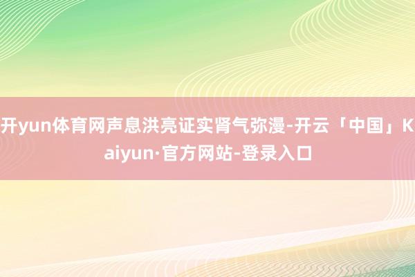 开yun体育网声息洪亮证实肾气弥漫-开云「中国」Kaiyun·官方网站-登录入口