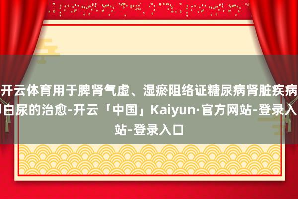 开云体育用于脾肾气虚、湿瘀阻络证糖尿病肾脏疾病卵白尿的治愈-开云「中国」Kaiyun·官方网站-登录入口