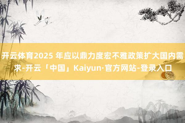 开云体育2025 年应以鼎力度宏不雅政策扩大国内需求-开云「中国」Kaiyun·官方网站-登录入口